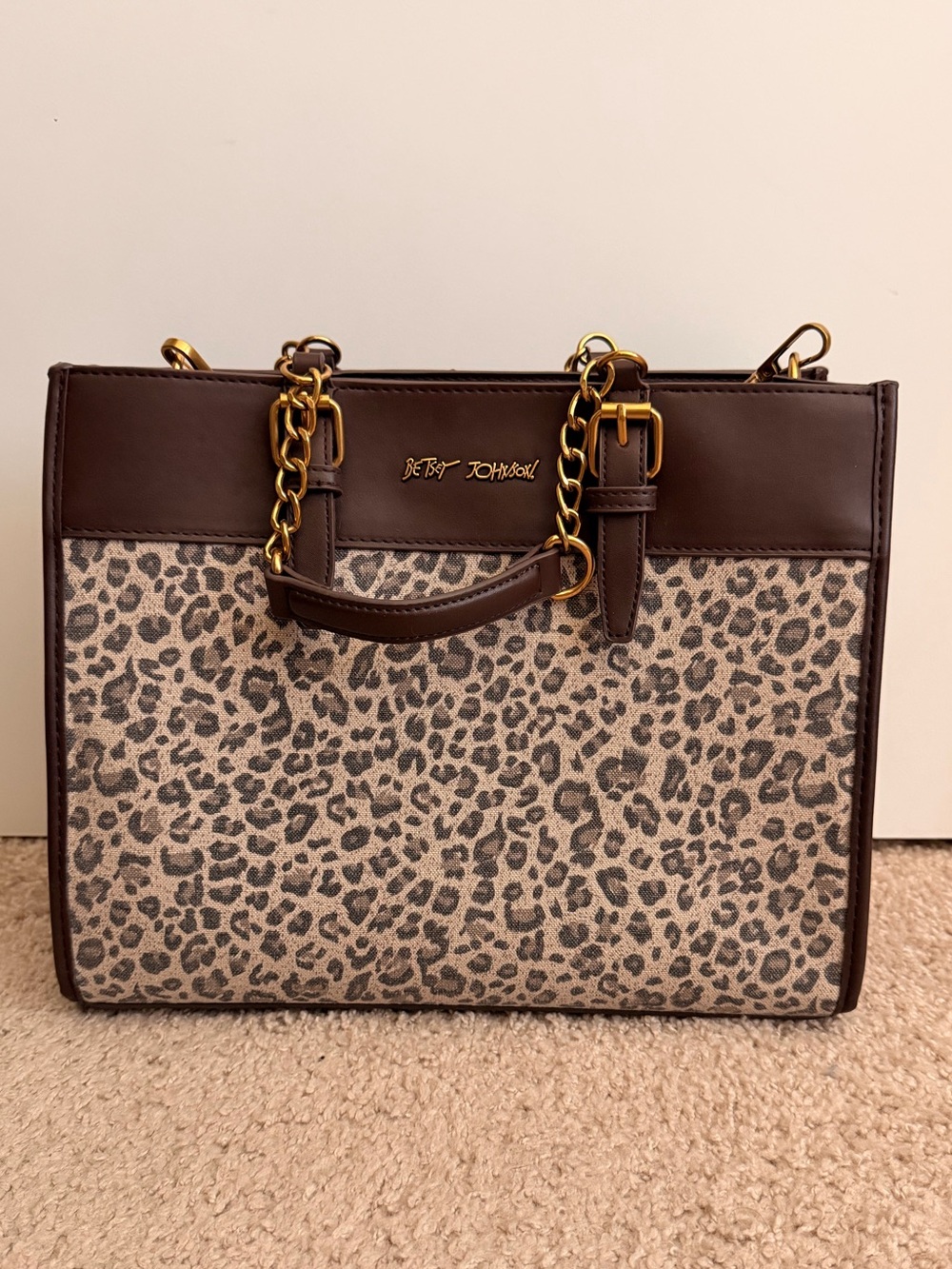 NWOT Betsy Johnson Leopard Tote Handbag